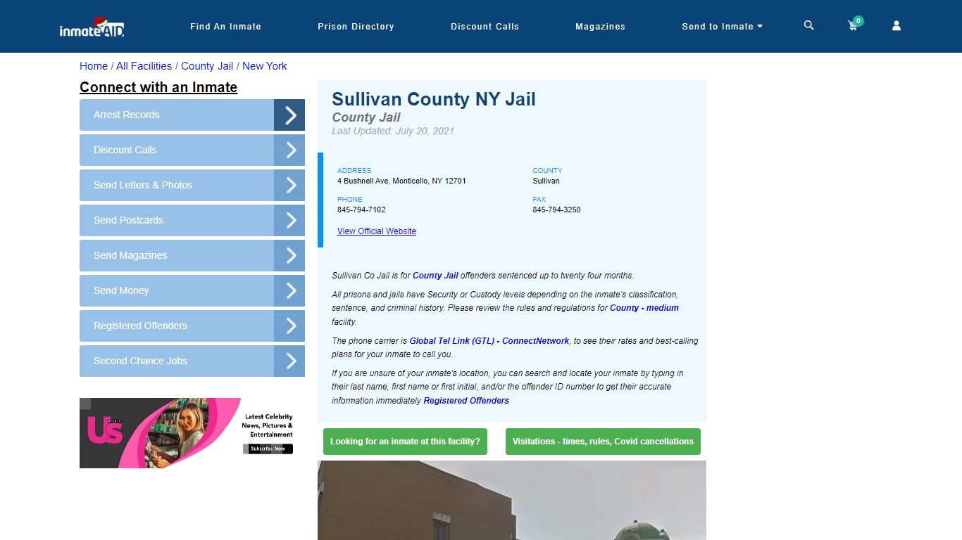 Sullivan County NY Jail - Inmate Locator - Monticello, NY
