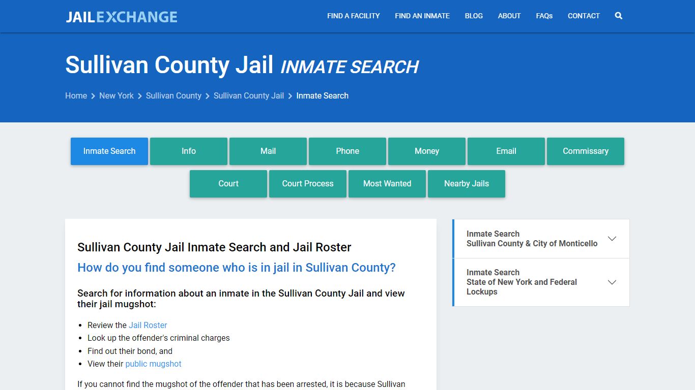 Inmate Search: Roster & Mugshots - Sullivan County Jail, NY
